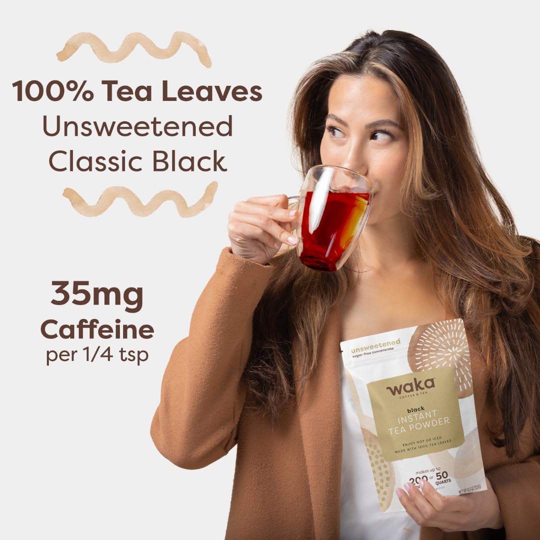 Waka Instant Black Tea Mix, Classic Unlfavored and Unsweetened, 4.5 oz