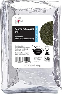 SUGIMOTO TEA Japanese Sencha Fukamushi Green Tea Loose Leaf Bulk 1.0 lb (454 g)