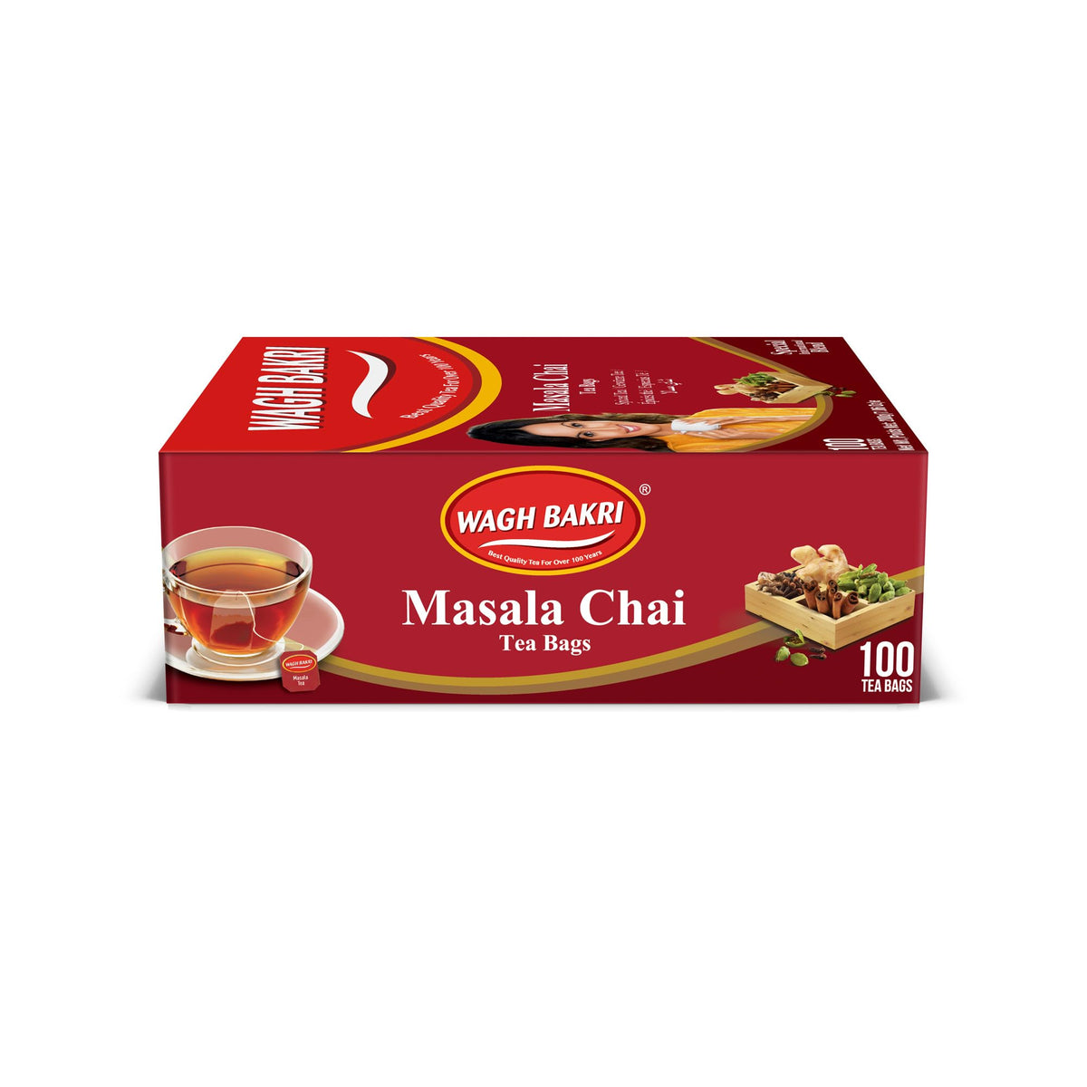Wagh Bakri Chai Tea Bags, 100 Tea bags of Special International Blend, 200 grams