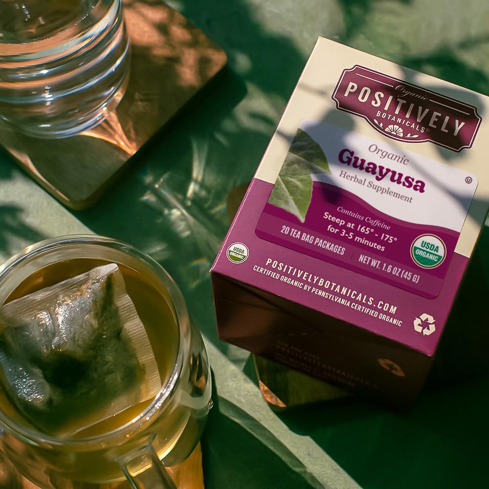 Positively Botanicals, Organic Guayusa Herbal Tea Bags, 20 Count