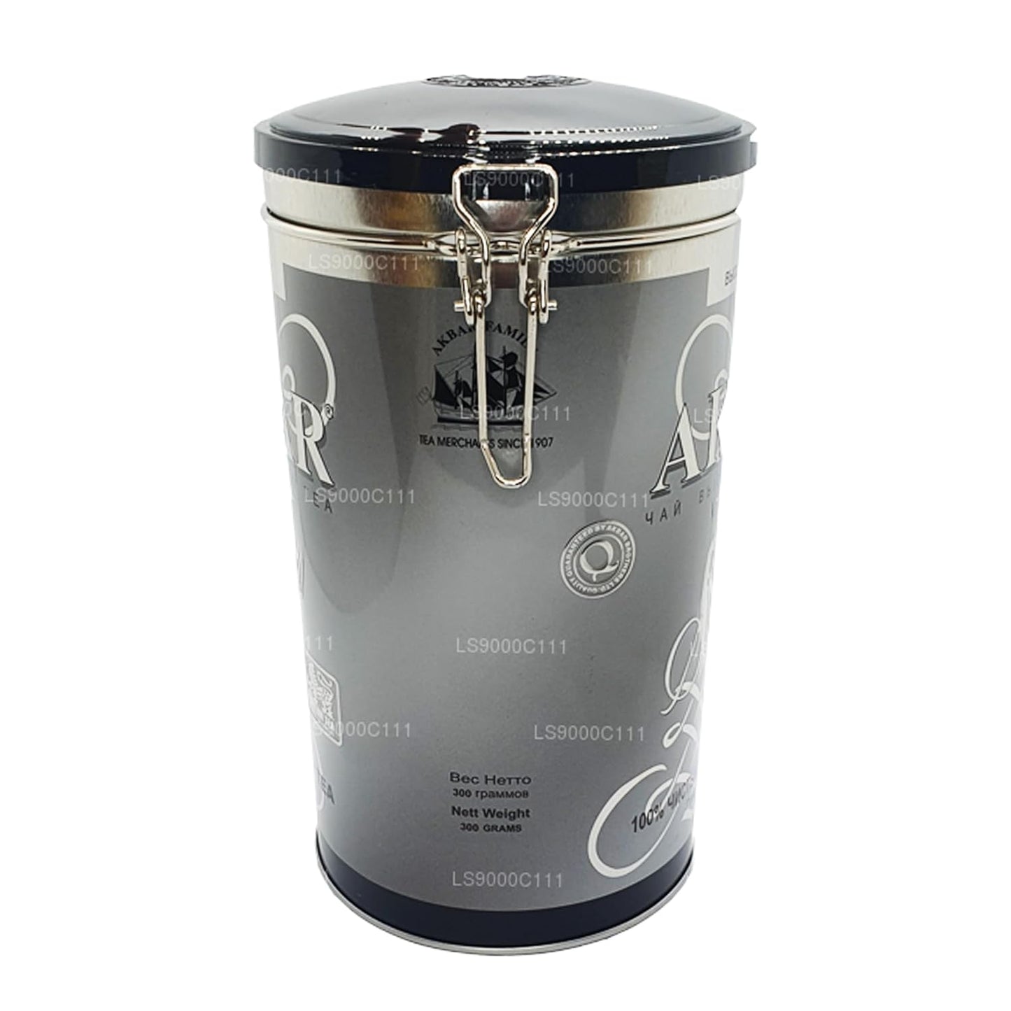 Akbar 100% Pure Ceylon Leaf Tea Tin (Silver - 300g)