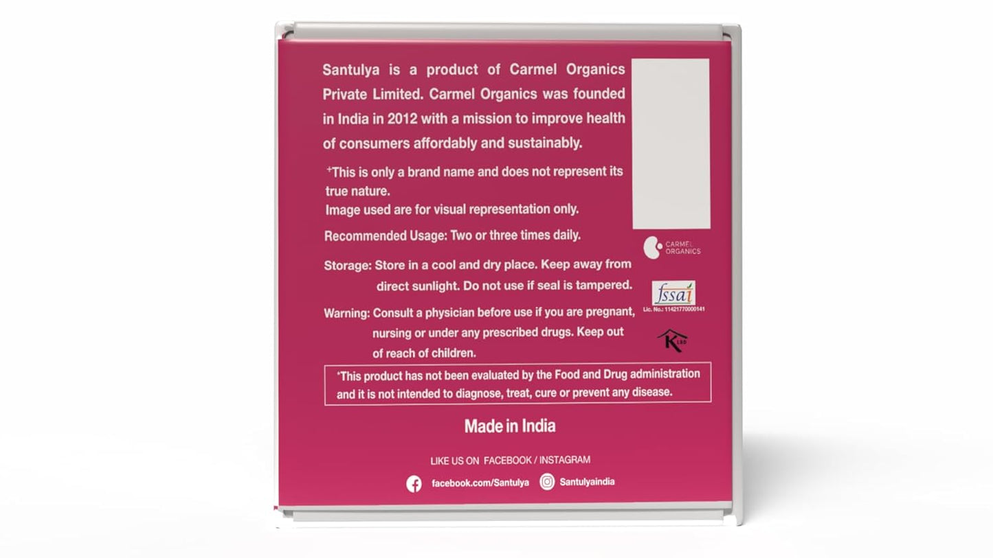 SANTULYA Herbal Tea (48 Tea Bags)(Pack of 1) | Turmeric + Tulsi + Moringa + Hibiscus + Ginger | Natural | Non-GMO | No Added Preservative | Every Day Balanced Life