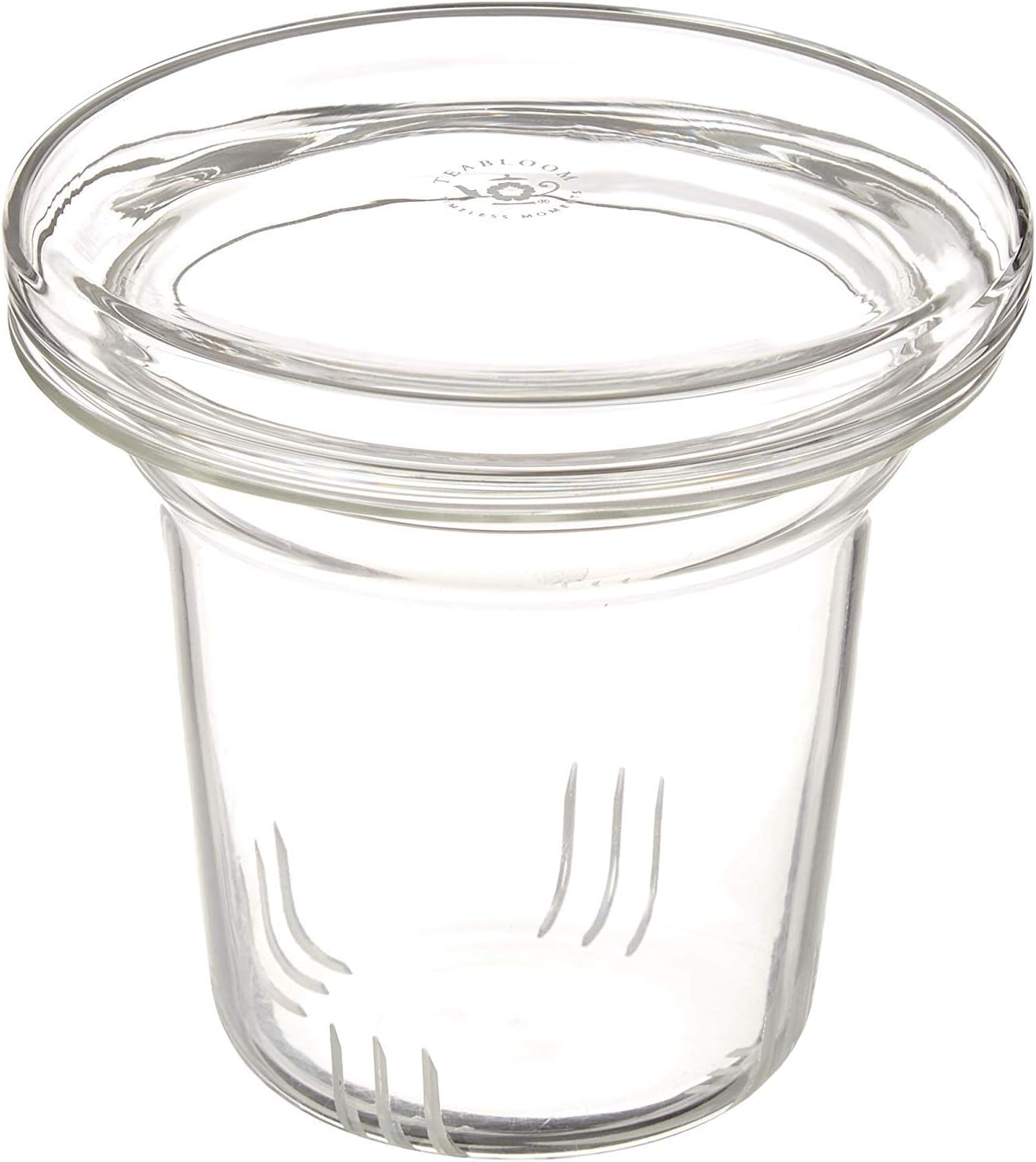 Teabloom Universal Glass Tea Infuser with Dual-Purpose Lid/Coaster – Hygienic, Non-Toxic Glass Filter for Loose Tea Leaves – Lead-Free & Cadmium-Free – Tea Purist's Choice