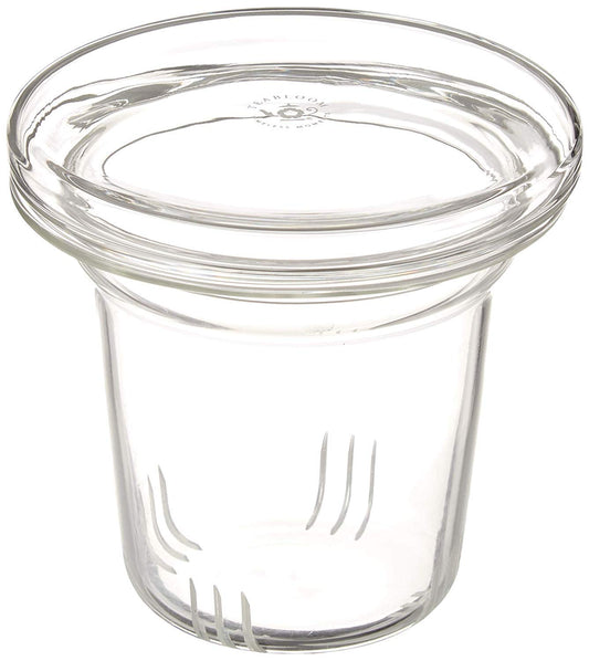 Teabloom Universal Glass Tea Infuser with Dual-Purpose Lid/Coaster – Hygienic, Non-Toxic Glass Filter for Loose Tea Leaves