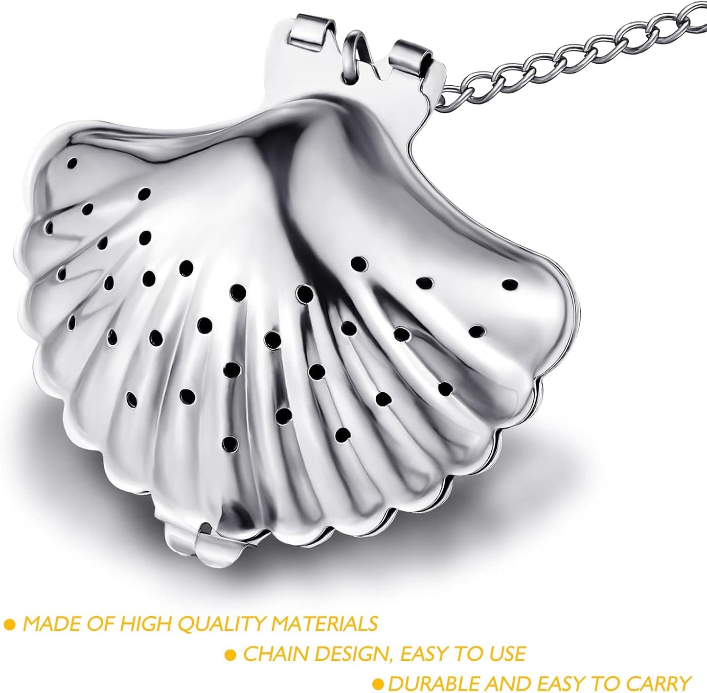 Vesici 10 Set Loose Leaf Tea Infuser Set Stainless Steel Tea Ball Strainer | Loose Tea Holder Infuser Ball Teas Filter Includes Chain Hooks and 1 Drip Trays with 1 Tea Spoon for Brew Tea Leaves Mug