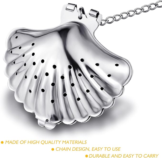 Vesici 10 Sets Loose Leaf Tea Infuser Set Stainless Steel Tea Strainer for Loose Tea Holder Infuser Ball Tea Filter Includes Chain Hooks and 1 Drip