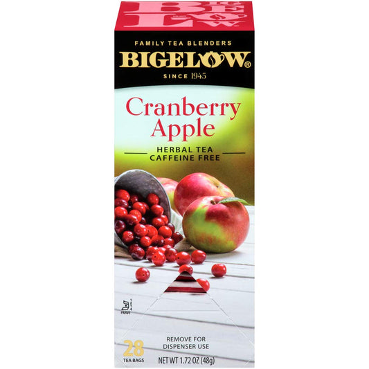 Bigelow Cranberry Apple Herbal Tea Bags 28-Count Box Cranberry Apple Hibiscus Flavored Herbal Tea Bags All Natural Non-GMO