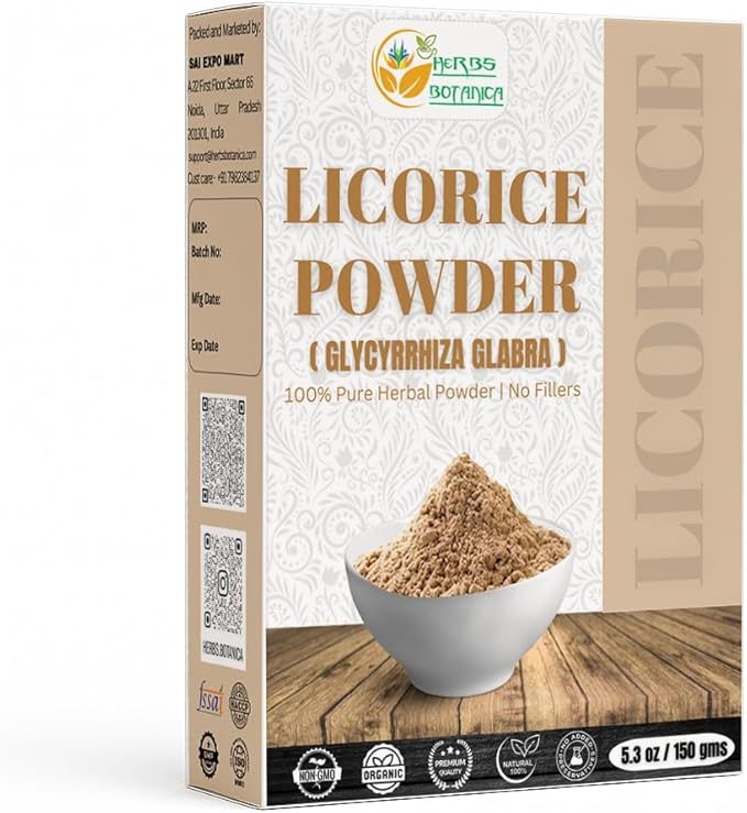 Herbs Botanica Licorice Powder 100% Pure & Natural Licorice Root Powder for Herbal Tea, Skin Care