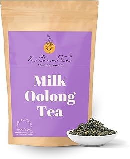 Organic Milk Oolong Tea | Premium Taiwanese Loose Leaf Milky Oolong Tea, Naturally Creamy & Lightly Nutty Aroma, Hand-Picked, Non-GMO | High Mountain Milk Oolong Tea from Taiwan | Jin Xuan | 3.5 oz