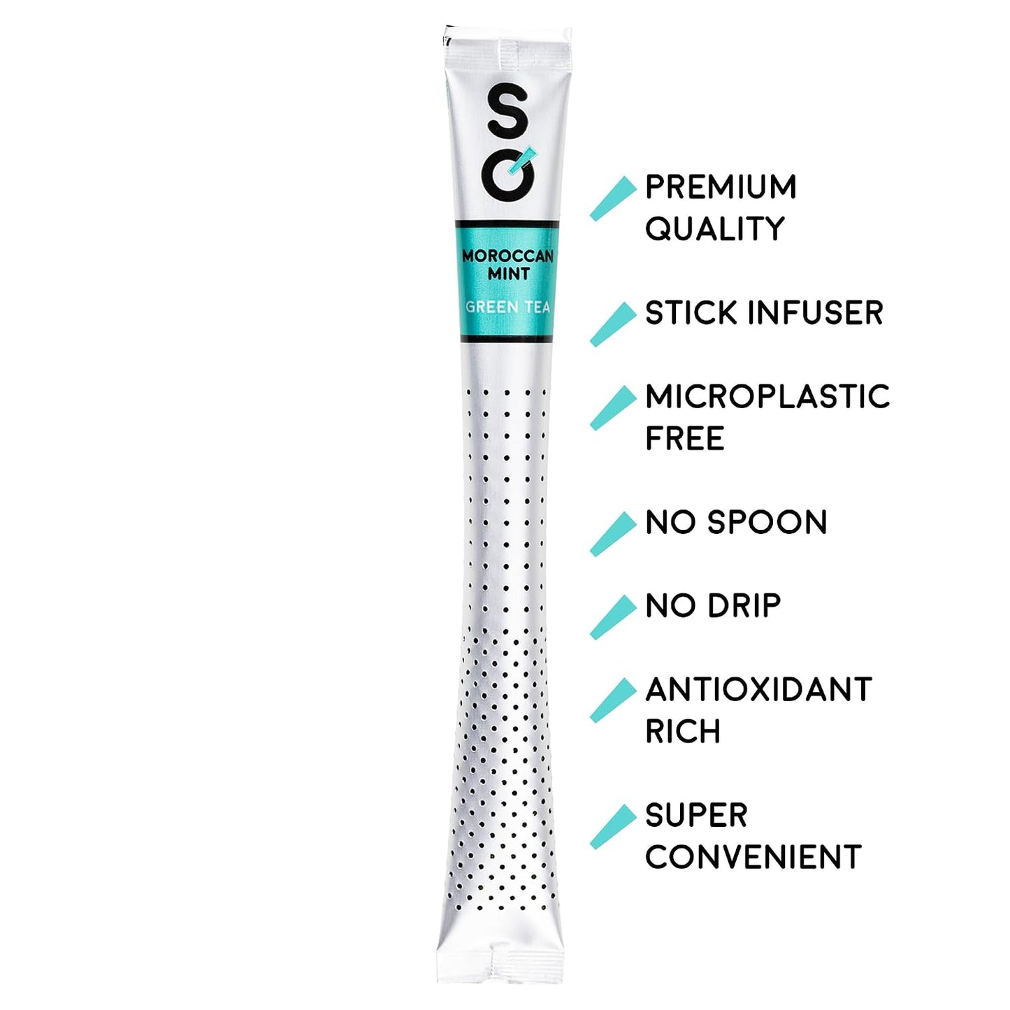 Sticksology Moroccan Mint Tea Sticks – Mint Green Tea Infuser Sticks, Mess-Free Tea Stirrers, Refreshing Spearmint Blend, Medium Caffeine, 15 Pack