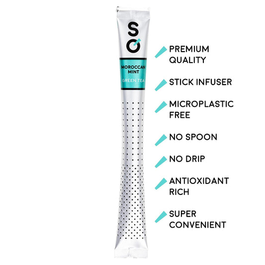 Sticksology Moroccan Mint Tea Sticks – Mint Green Tea Infuser Sticks, Mess-Free Tea Stirrers, Refreshing Spearmint Blend, Medium Caffeine, 15 Pack