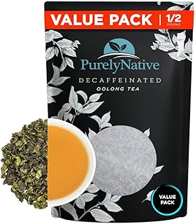 Decaffeinated Oolong Tea Loose Leaf Value Pack, Caffeine Free Hot or Iced Tea Brew | Decaf Oolong Tea 8oz | Makes 80 Cups Of Tea, Half Pound Decaf Oolong