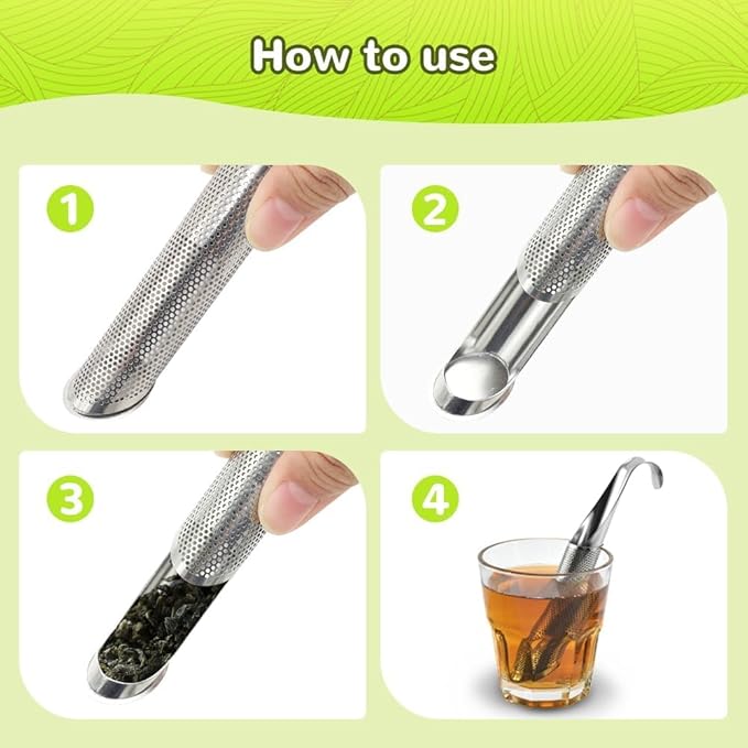 304 Stainless Steel Tea Diffuser, 2025 New Loose Leaf Tea Infuser, Portable Teas Infuser for Office and Home, Spices, Seasonings