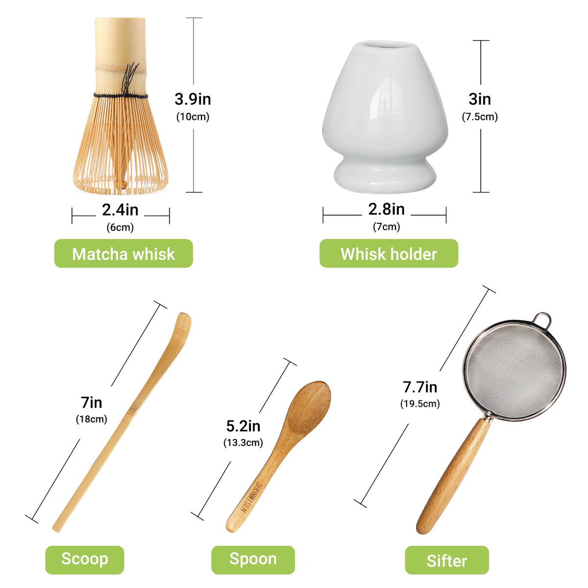SHONMISEN Traditional Bamboo Matcha Whisk Set