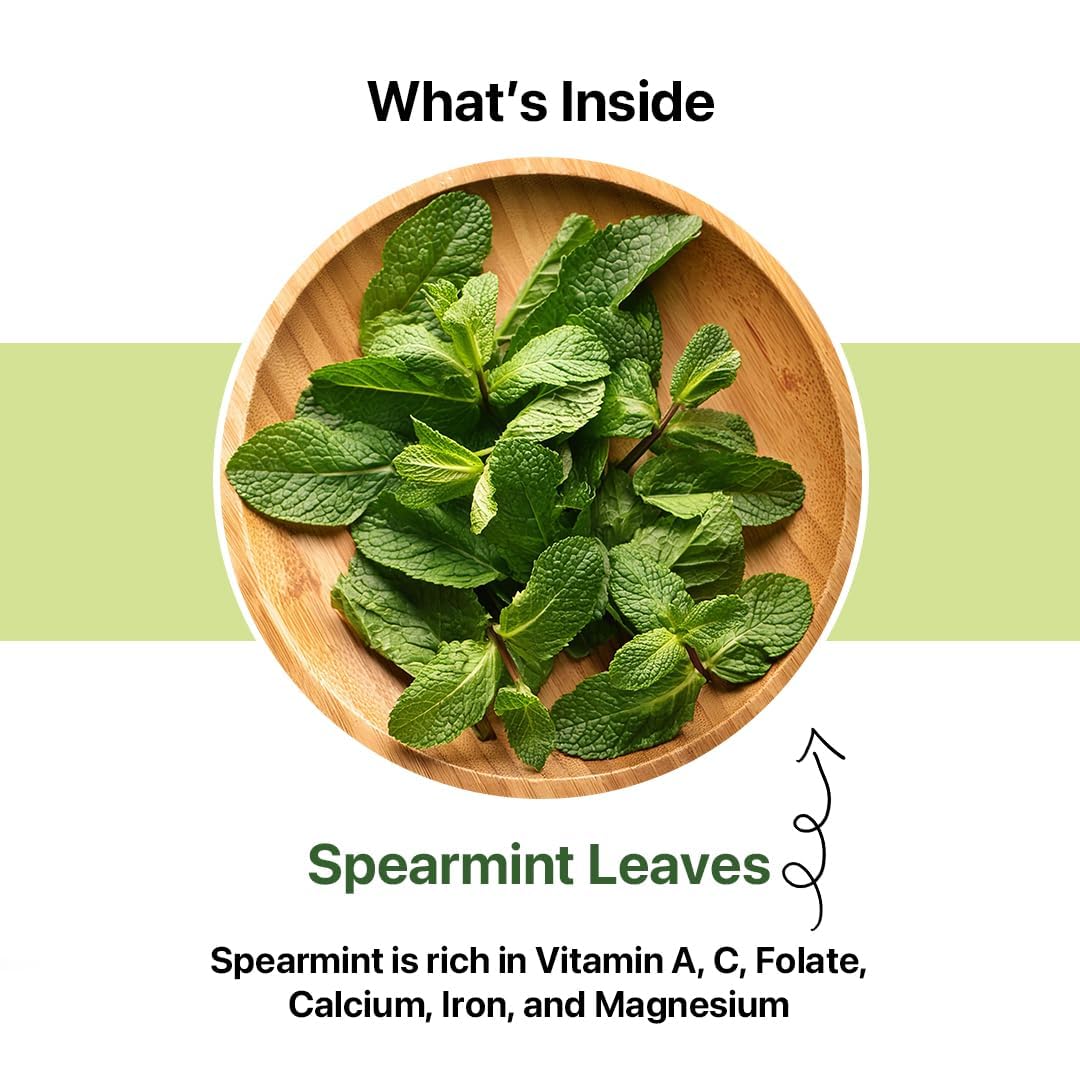 BLUE TEA - Spearmint Tea - 100 Count - Pyramid Plant Based Tea Bag | PCOS RELIEF | Balances Hormones - Support Digestion