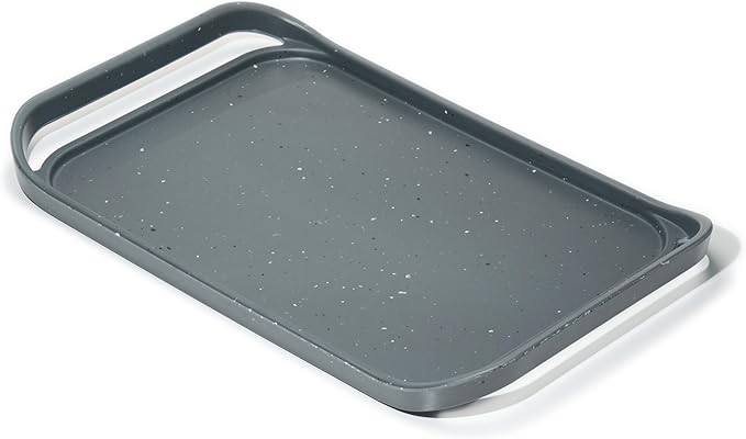 LINE+ARC Waterproof, Easy-to-Clean, 18"x12" Serving Tray Extra Large Handles (Slate) 100% Food-Grade Melamine for Breakfast, Dinner, Bed, Tea, Crafts