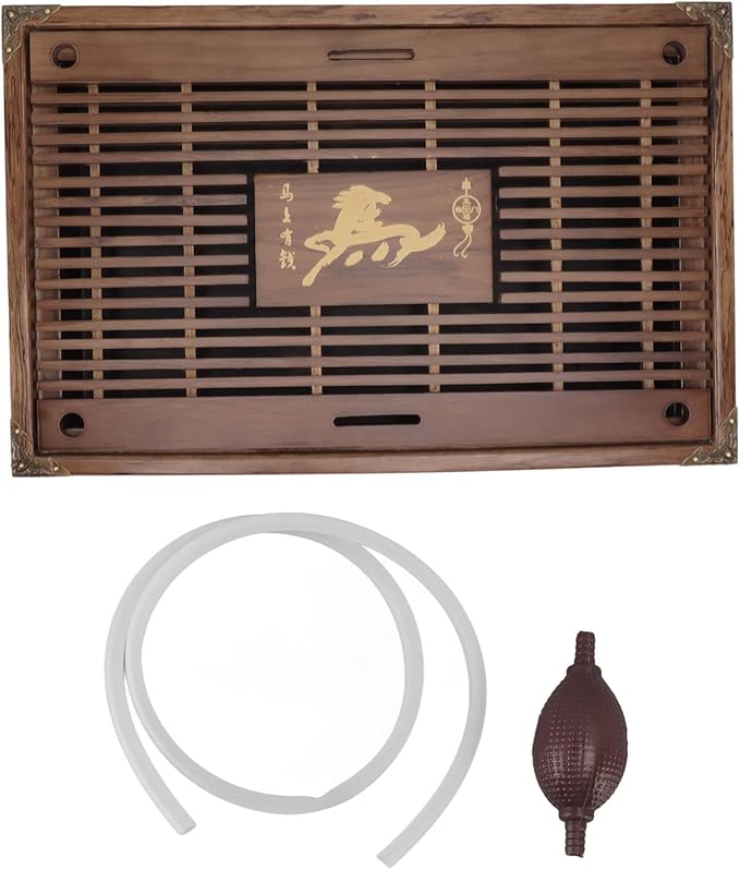 Wooden Non Fading Kung Fu Tea Tray Catch Tray Set Drawer Tea Set Tray Drainage Water Storage Tea Table Household (with drainage tool hose) (Type A