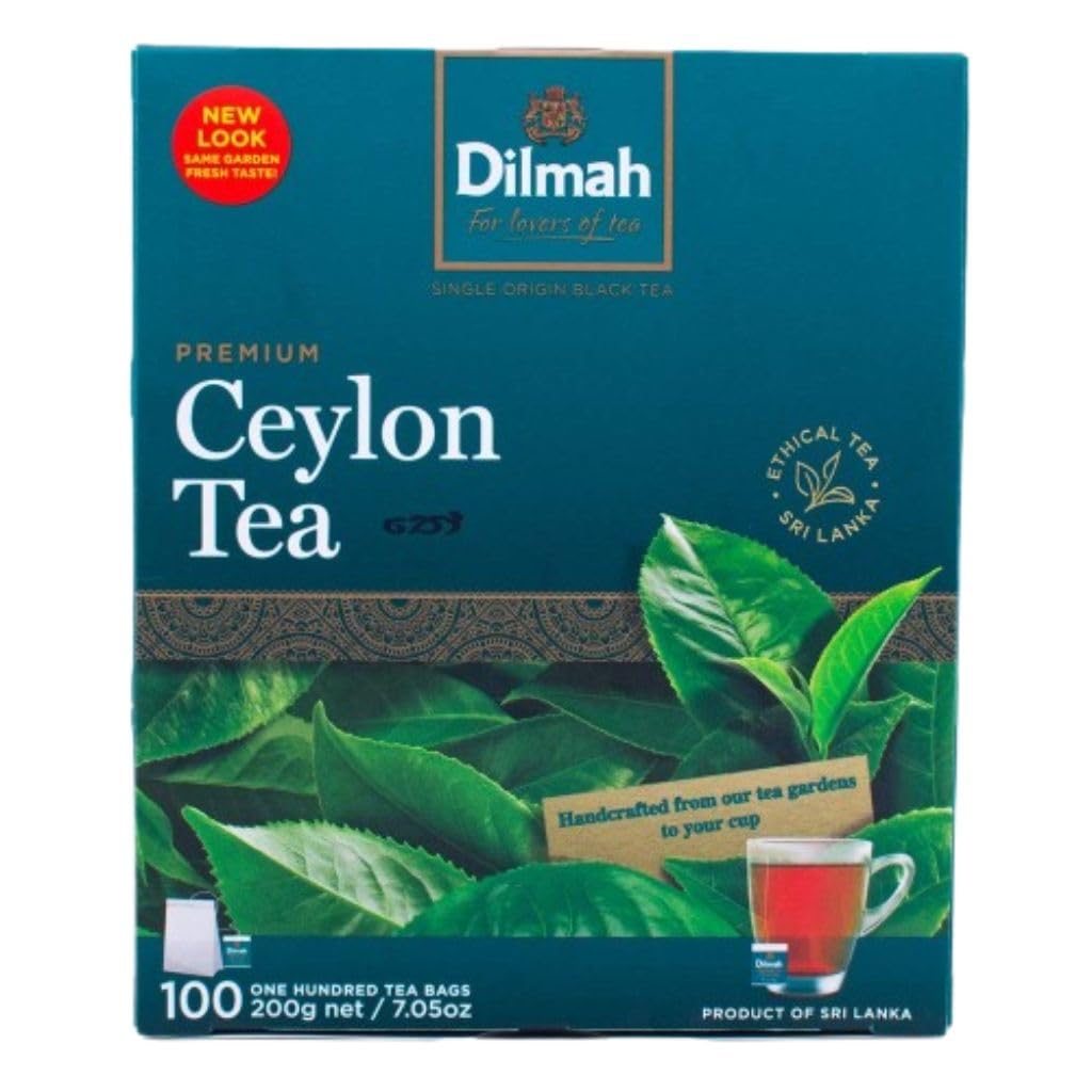 Dilmah Premium Ceylon Tea – 100 Tea Bags (200g), Pure Sri Lankan Black Tea (7.05 oz)