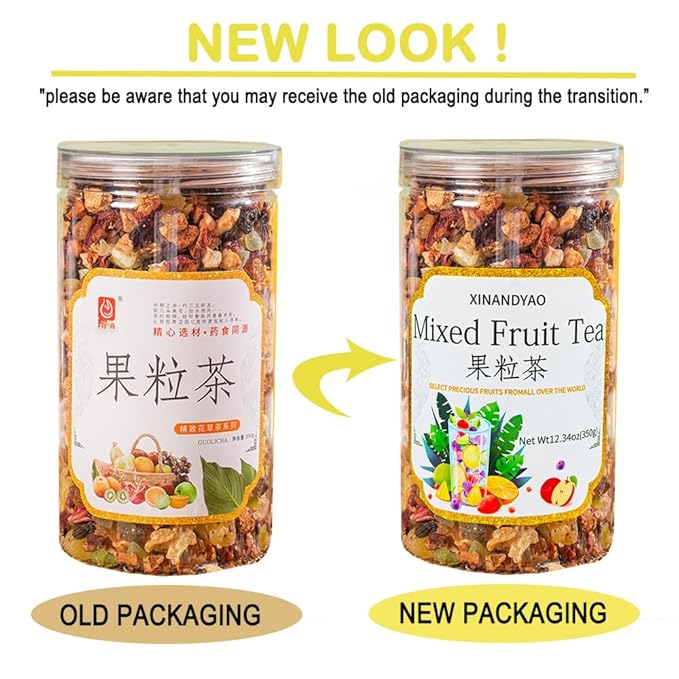 Mixed Fruit Cold Or Hot Brew Tea12.34oz/350g, DIY Dried Fruit Drinks Tea Loose Lea,Dried Fruit Tea Infusions,Eat and Drink Sampler