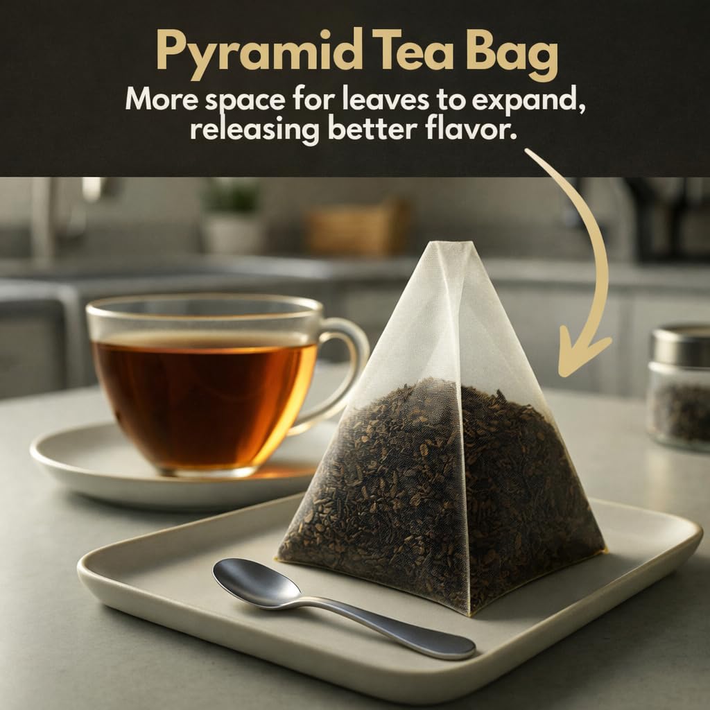 Tozzy Organic English Breakfast Tea – 100 Count, Plant-Based Pyramid Tea Bags