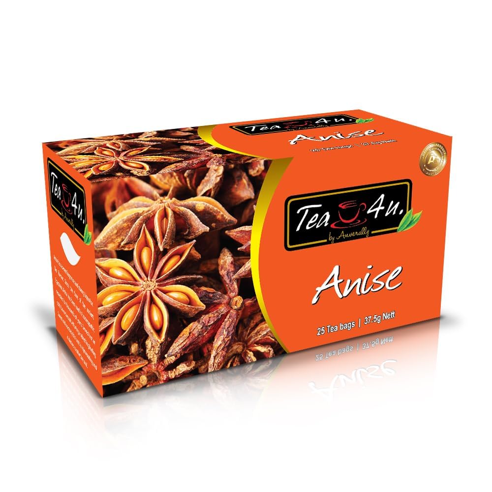 TEA 4U. BY ANVERALLY Tea4U Anise Herbal Infusion Tea Bags - Caffeine Free Blend - 25 Count