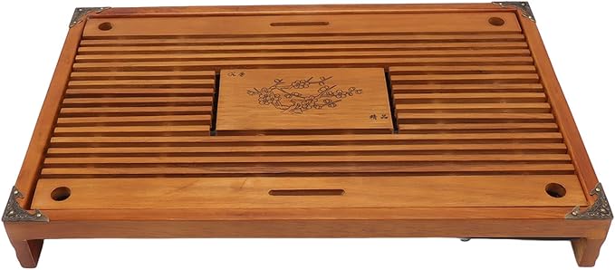 Wooden Non Fading Kung Fu Tea Tray Catch Tray Set Drawer Tea Set Tray Drainage Water Storage Tea Tab