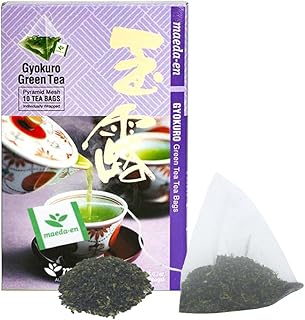 MAEDA-EN Premium Green Tea 10 Tea Bags Japanese Origin Green Tea Leaves Individually Wrapped Teabags (1pk, Gyokuro Green Tea)
