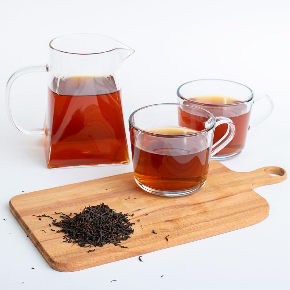 Eupherbia Saffron Black Tea, Handpicked, Highland Grown Whole Leaf Tea, Enriched with 3 Grams of Premium Saffron Threads, Brisk, Earthy, Aromatic, 227g (8 oz)