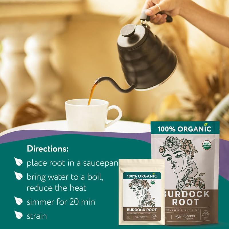 Burdock Root Organic (4oz.) - Greater Burdock Tea - Digestion, Liver, Gut