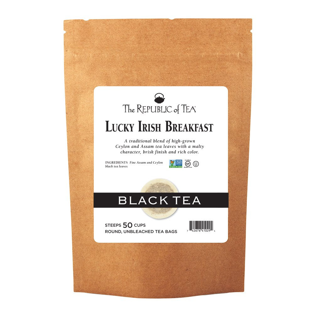 The Republic of Tea – Lucky Irish Breakfast Black Tea Bags, Naturally Caffeinated, 50 Servings