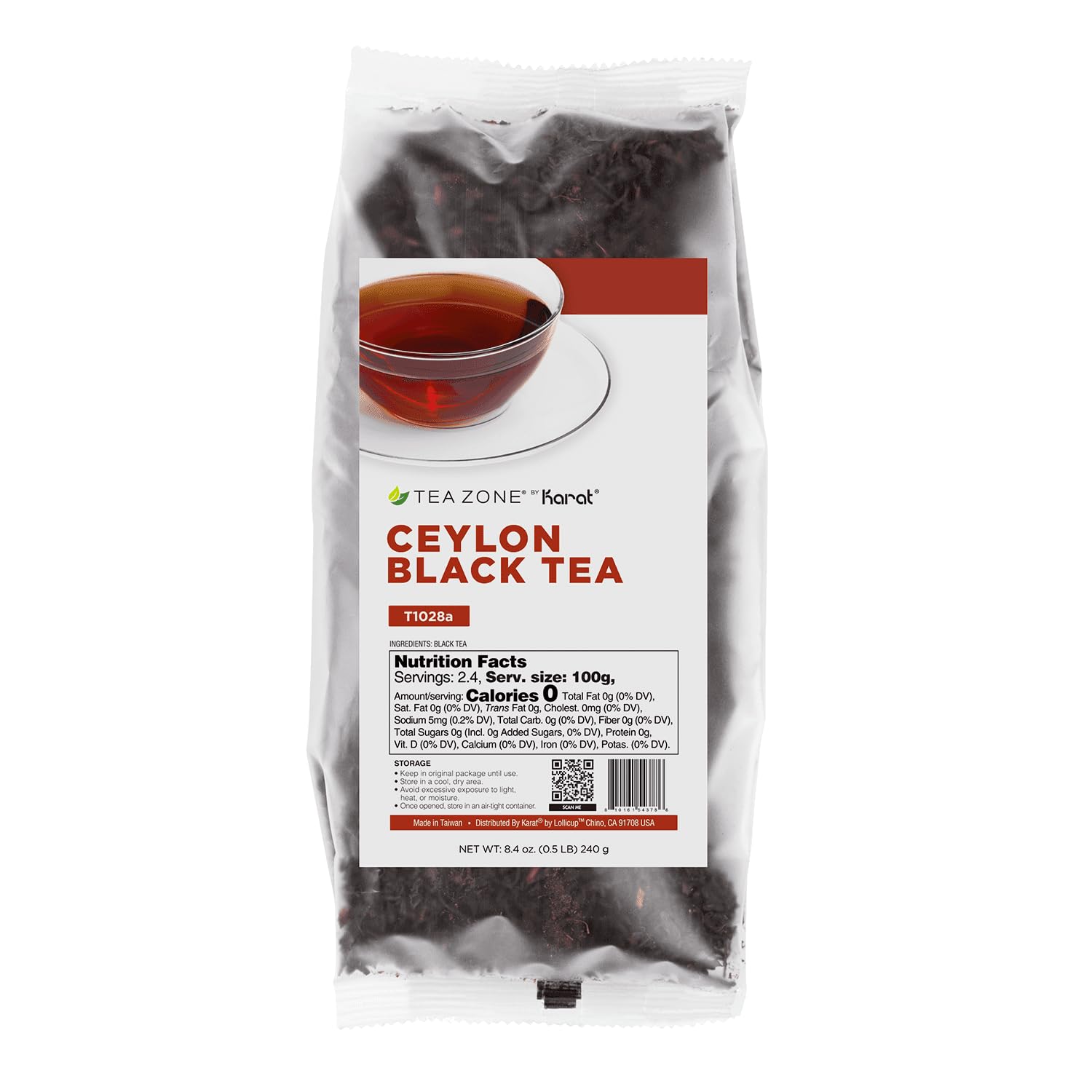 Tea Zone 8.5oz Ceylon Black Tea Leaves - 1 Bag(240g)