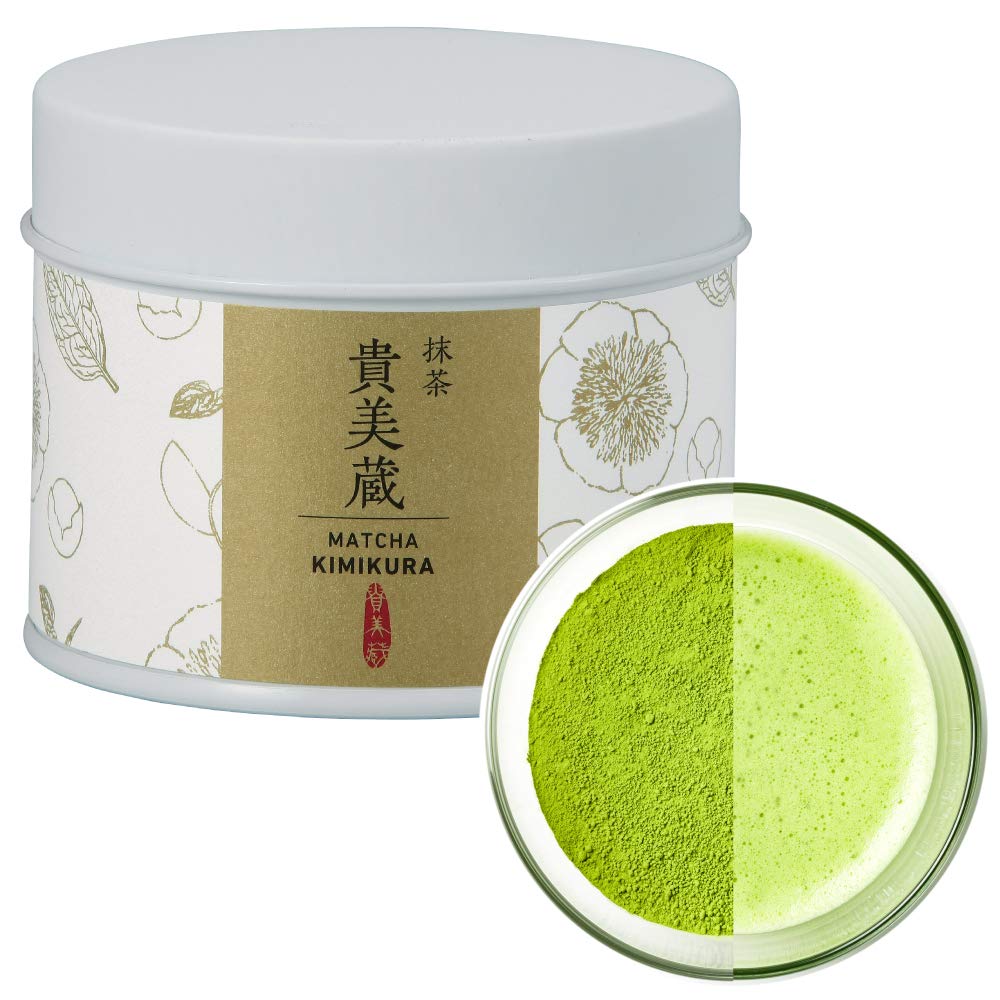 Ceremonial Matcha Green Tea Powder Kimikura Japan-wide Blend [30g/1oz tin] from Japan, Japanese Tea Kimikura