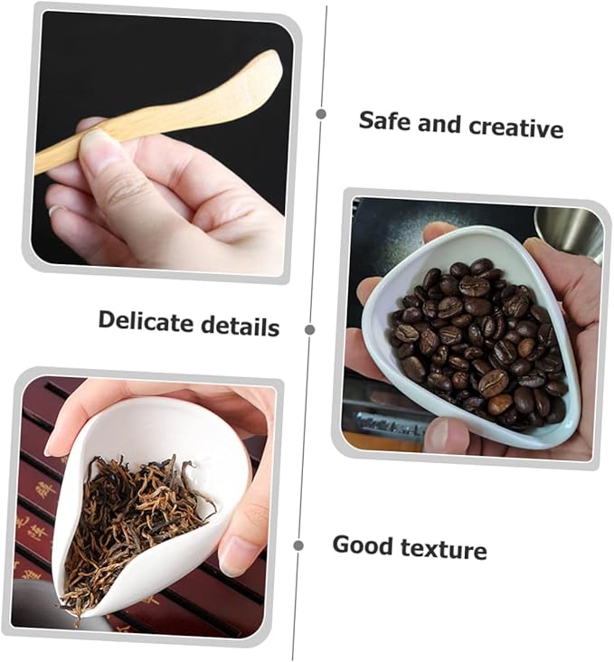Ceramic Tea Leaves Holder Plate 3.93X2.95 Inch Loose Tea Leaf Storage Tray Coffee Bean Display Dish for Gongfu Ceremony Home Office Use