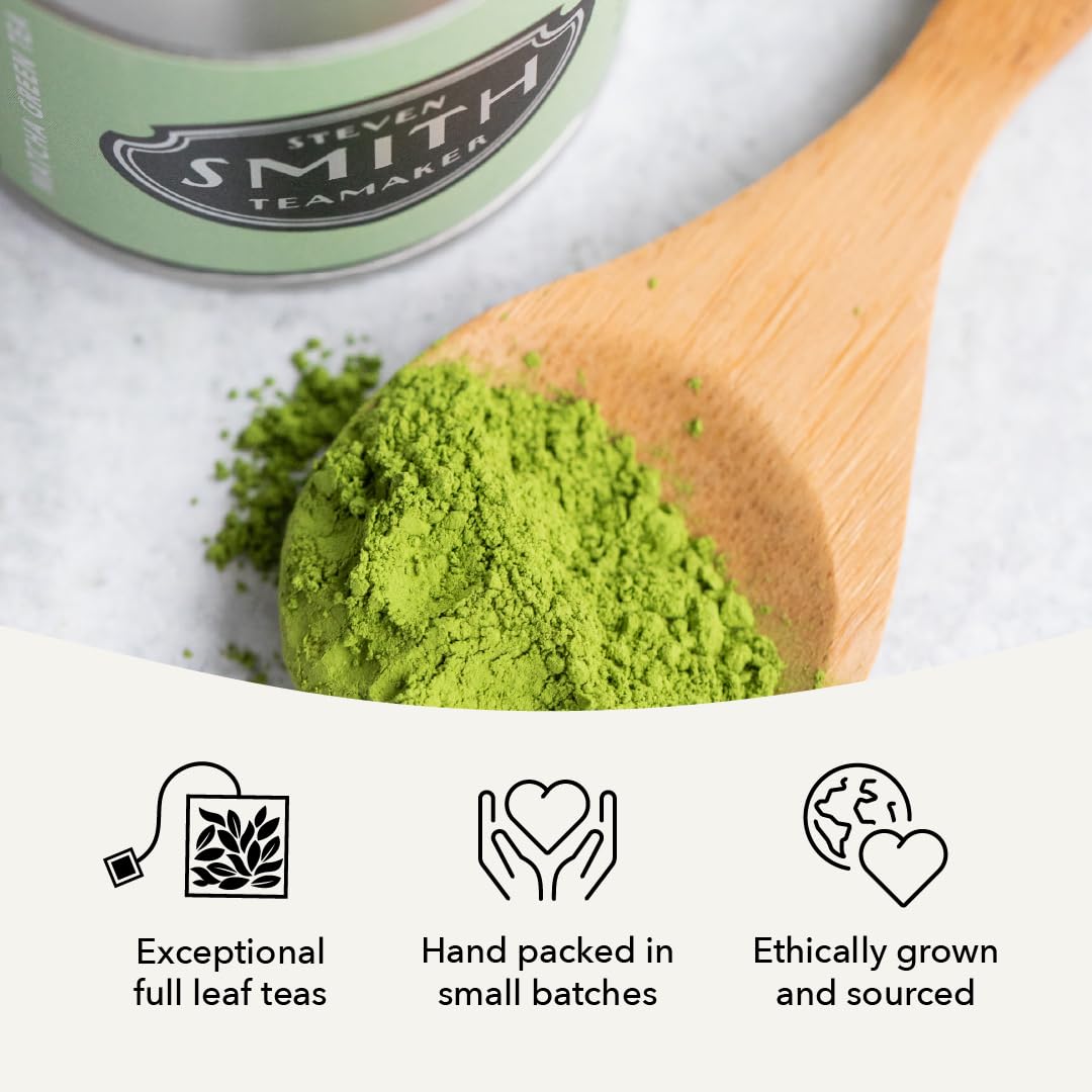 Steven Smith Teamaker Matcha No. 7, Caffeinated, Sugar-Free, Sustainably Grown, Matcha Green Tea Powder, 40 Gram Tin
