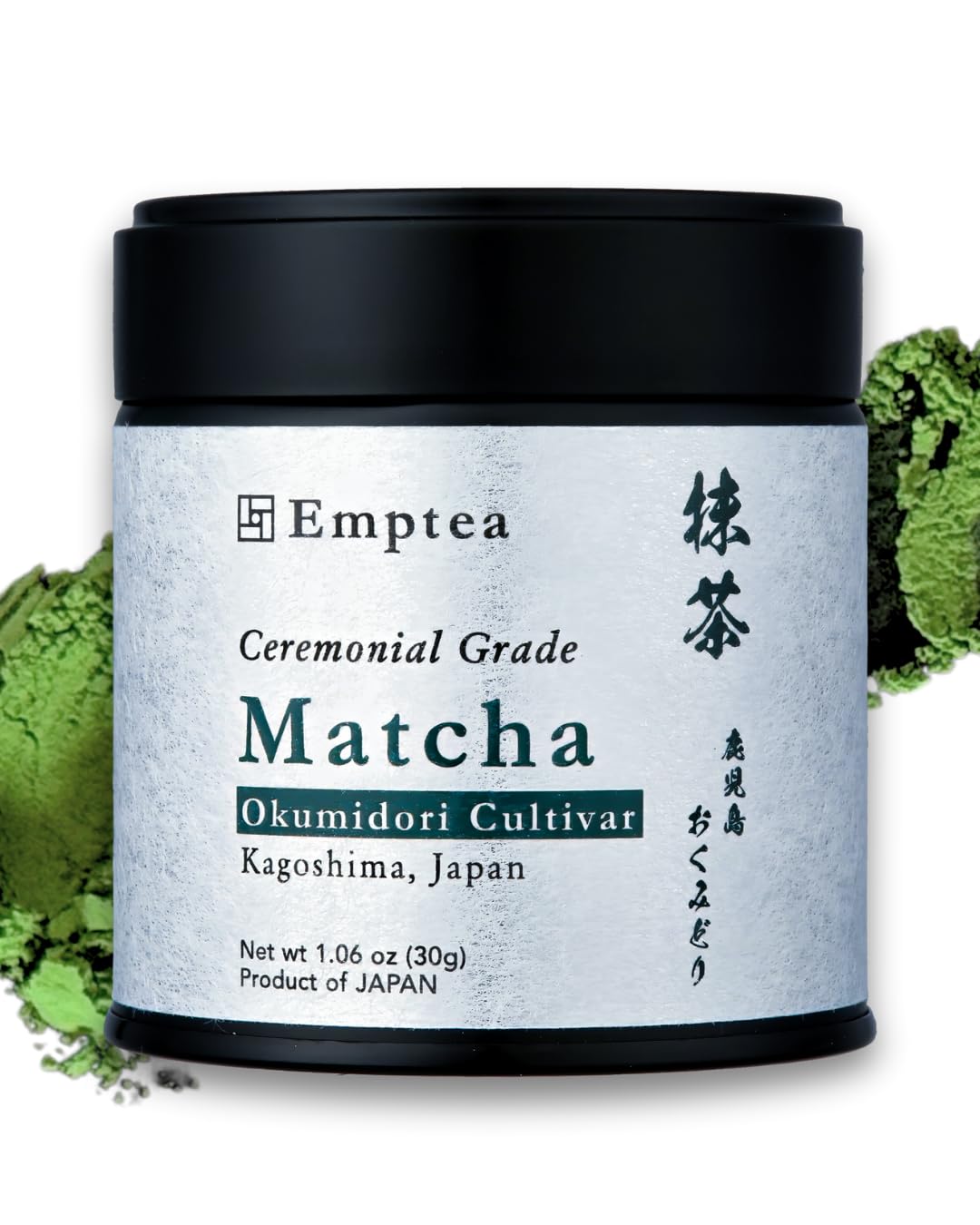 Emptea Okumidori Matcha Powder Ceremonial Grade (Organic), 1.06oz/30g | First Harvest from Kagoshima, Nutty Chocolaty Notes, Smooth and Creamy, Low Bitterness, Stone-milled