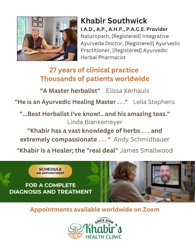 Herbal Tea — Organic Herbal Blend & Tissue Health — by Master Herbalist Khabir, Non-GMO, No Additives