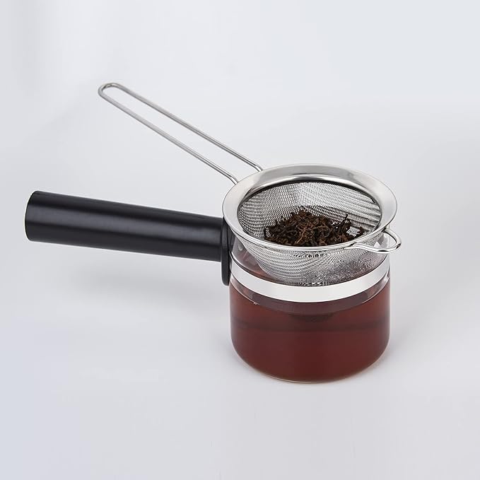 2 Pack Stainless Steel 18/8 Small Food Strainer, Fine Mesh Sieve with Long Handle, Cocktail Strainer For Cocktails, Tea Herbs, Coffee & Drinks