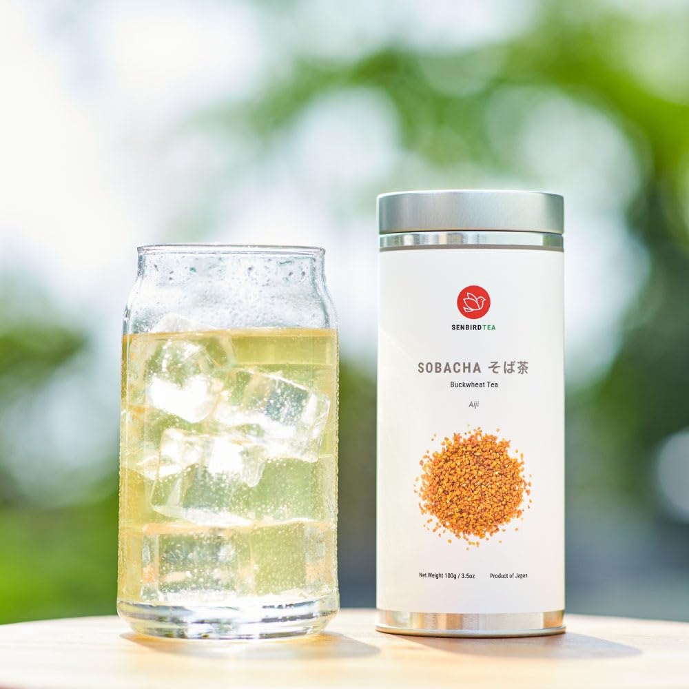 Senbird Caffeine-Free Buckwheat Loose Tea - Sobacha Aiji (4.2oz/120g) | Hokkaido roasted buckwheat tea with nutty aroma; caffeine-free and naturally gluten-free.
