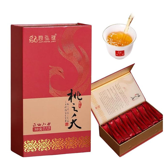 Authentic Lapsang Souchong Black Tea Bags Loose Leaf Tea – Smoky & Sweet, 80g (16 Pyramid Tea Bags) – Wuyishan Origin 武夷山红茶 正山小种