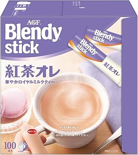 Japanese Instant Milk Tea – Blendy Stick Royal Milk Tea 100 Sticks – Creamy Black Tea Latte Mix – Easy to Prepare – Made in Japan