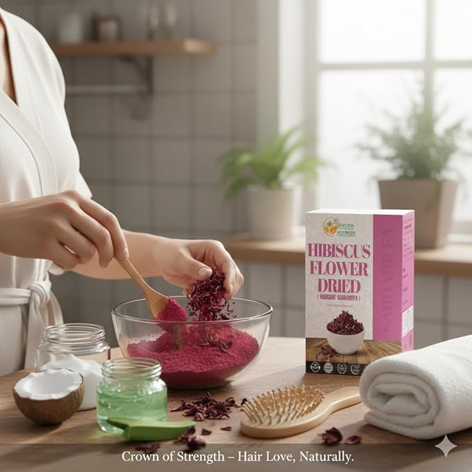 Herbs Botanica Hibiscus Flower Dried Organic For Tea, Hair Growth, Flor De Jamaica Organica Whole Full Flower Petals Cake Decoration & Cocktails 7.05