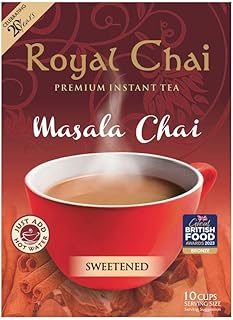 ‎Royal Chai | Masala Chai Sweetened | 10 Count Single Box | All Natural, No Preservatives | Premium Instant Tea | Made in the UK