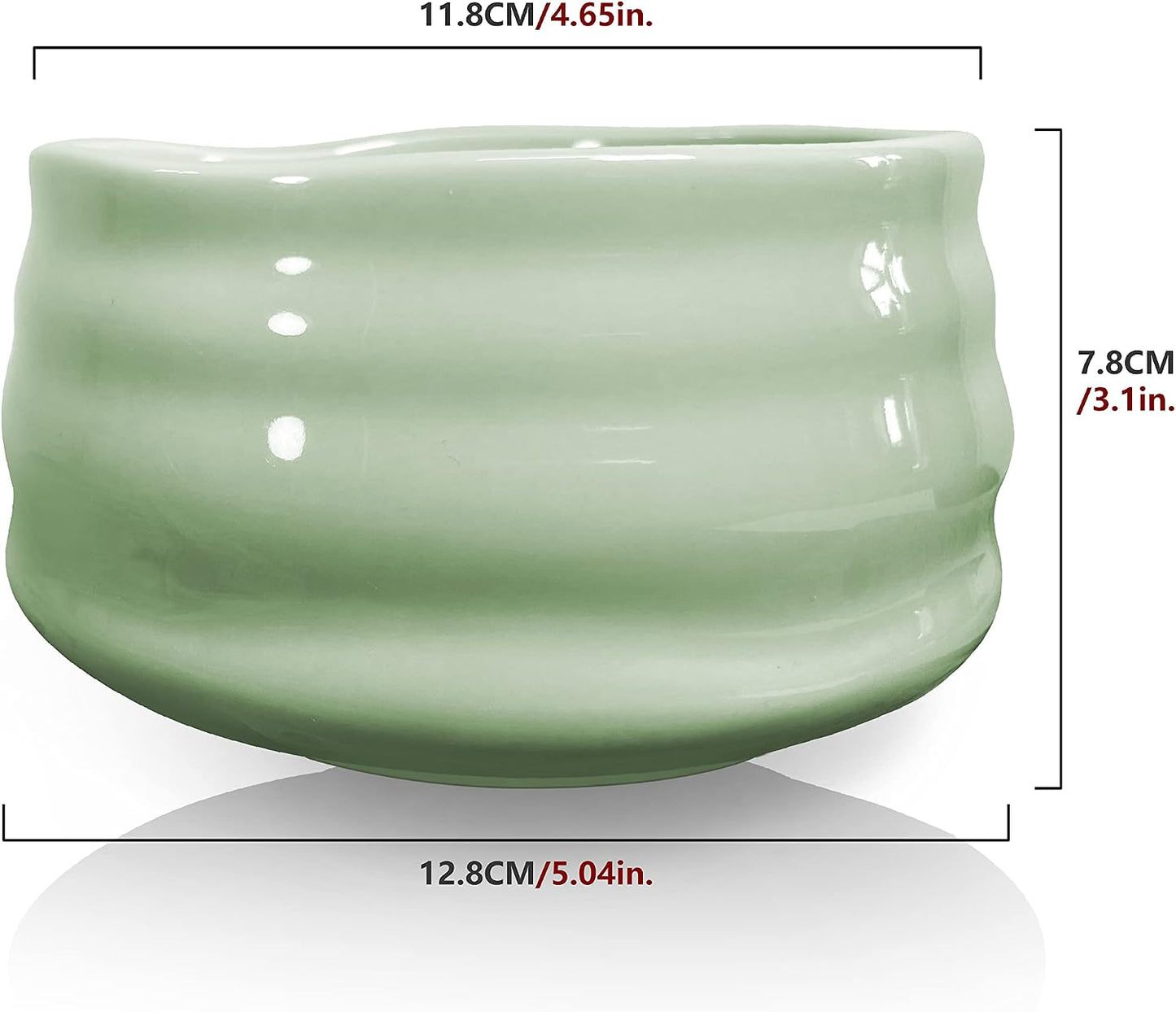AIYICIII Japanese Ceramic Matcha Bowl Handmade Chawan 500ml (Matcha Green) | Handmade ceramic with smooth glaze, traditional chawan shape, ideal for matcha ceremony, tea rituals and daily use