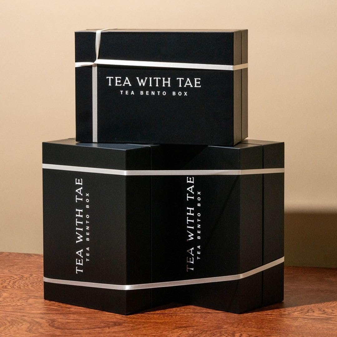 Tea Bento Box® by Tea with Tae - Luxury Tea Gift Box for all occasions - 6 Premium Blends, 30 Biodegradable, Plant-Based Pyramid Bags (90 Cups) - Eco-Friendly Gift
