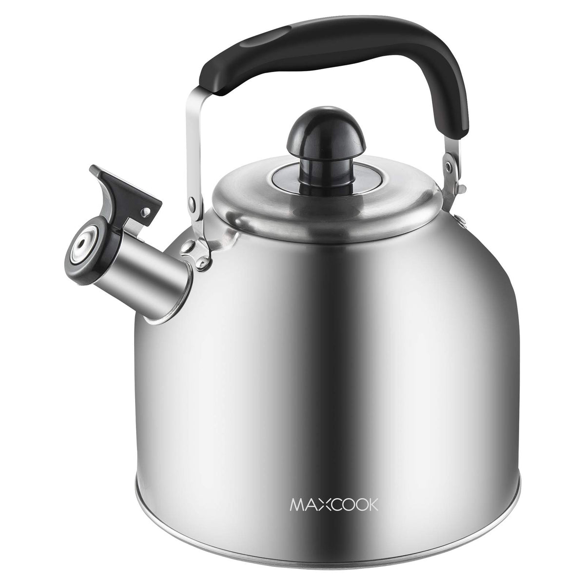 MAXCOOK 4.2 Quart/4L 18/8 Stainless Steel Whistling Tea Kettle