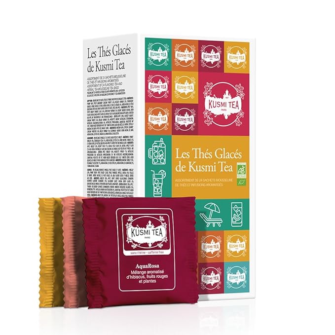 Kusmi Tea - Iced Teas Gift Set - Sampler Assortment Variety Box - Organic Teas - Gift Idea for Men and Women - Flavored Infusions, Hibiscus, Rooibos, Green Tea - 6 Iconic Blends - 24 Tea Bags