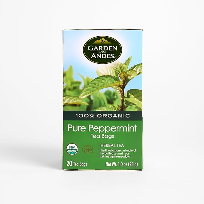 Garden of the Andes - Peppermint Tea - 6 x 20 Tea Bags (120 Count) - USDA Organic Caffeine-Free Herbal Infusion