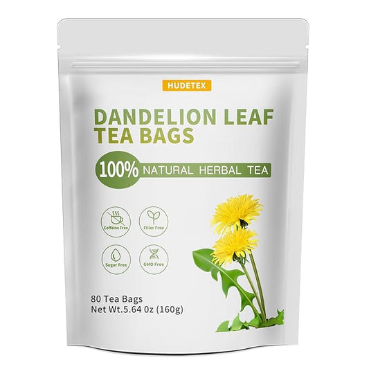 Dandelion Leaf & Root Tea Bags with 80 Count - Supports Kidney & Lung Function, Healthy Herbal Tea - Caffeine Free.