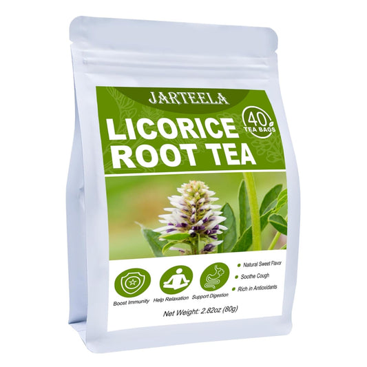 Jarteela - Licorice Tea Bag, 40 Ct, licorice Root Herb Teabags | Pure licorice root, Non-GMO. Naturally sweet and smooth, supports gentle digestion and promotes a healthy-looking skin glow.