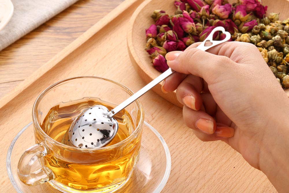 HSKOTEA 20PCS Tea Infuser, Tea Strainer with Handle, Premium Tea Infusers for Loose Tea, Tea Steeper for Tea Flavoring Herbal